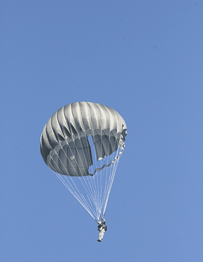 Descending in an Invasion II Steerable parachute